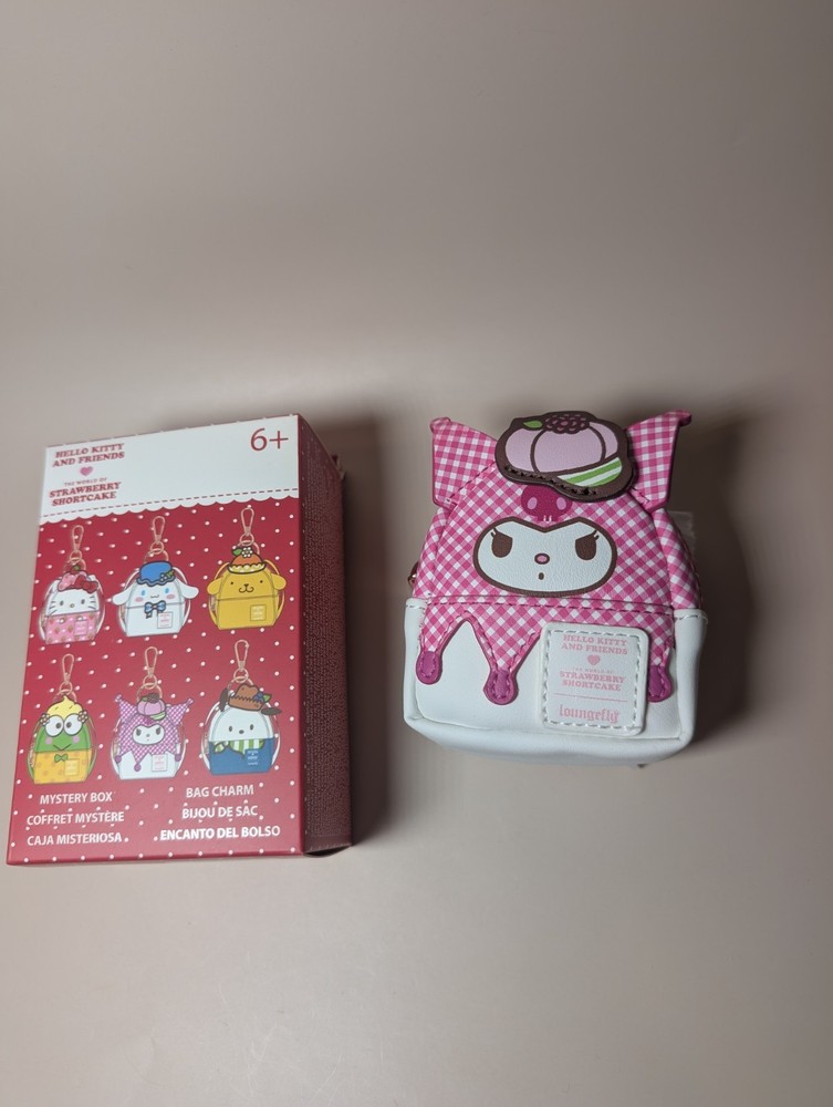 Loungefly Hello Kitty Strawberry Shortcake Mini Backpack Keychain-Kuromi