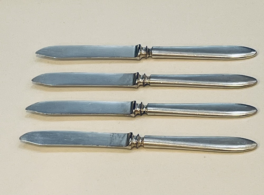 Set of 4 Antique Silver-Plated Meriden Cutlery Co S. P. CO 12 Fruit Knives 6.25