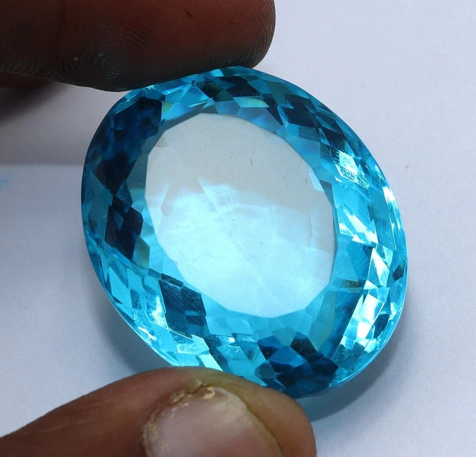 Natural 1000 Ct Blue Topaz Excellent Oval Cut Certified Brazilian Loose Gemstone