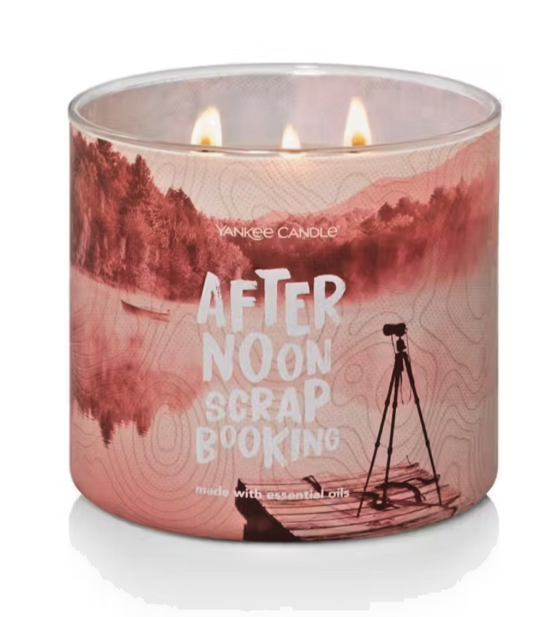 Yankee Candle Afternoon Scrapbooking 3-Wick Woody Scented Candle 14.5 oz