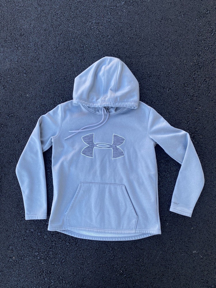 Under Armour Hoodie Mens XS Storm Coldgear Gray Hooded Sweatshirt Long Sleeve