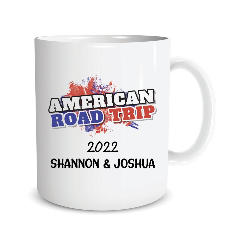 American Road Trip Mug Personalised Travelling Mug Coffee Mug Tea Cup Custom