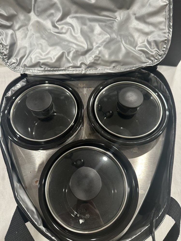 Crock-Pot Trio Slow Cooker with 3-16oz Bowls and Insulated Carry Case  