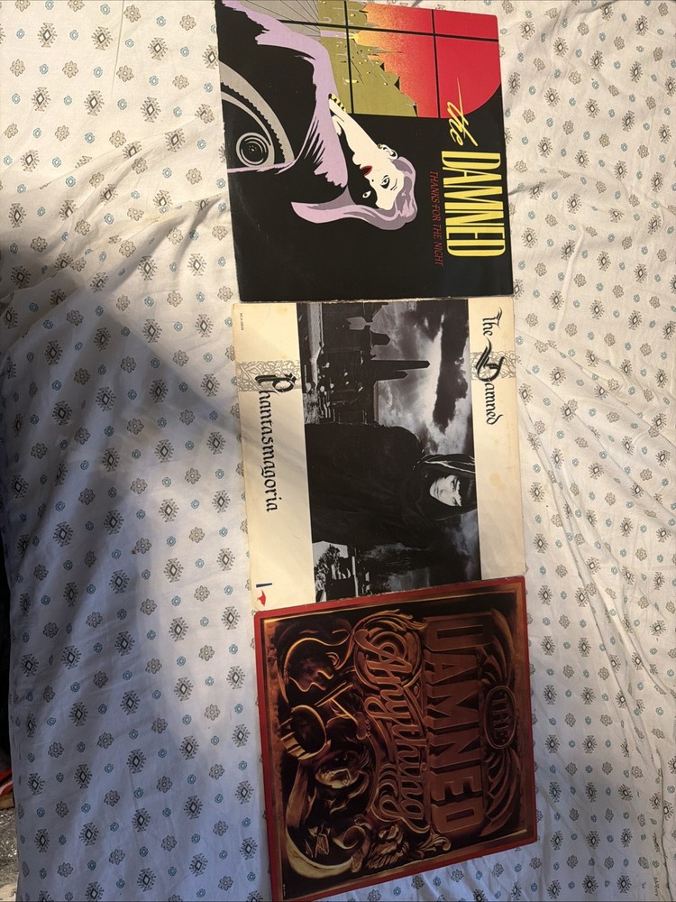 The Damned Vinyl LP Lot of 3 Phantasmagoria Anything Thanks Night