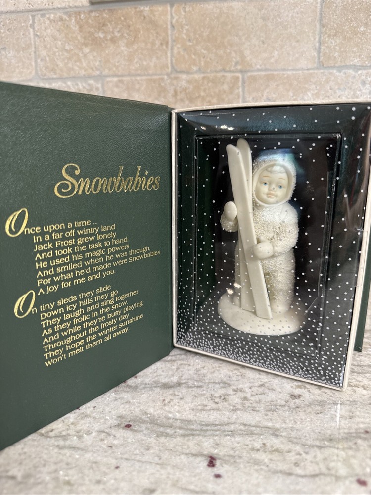 Department 56 Winter Tales Snowbabies Figurine - Let's Go Skiing Collectible