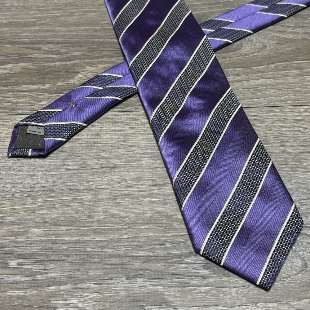 Canali 1534 Handmade Luxury 100% Italian Silk Neck Tie for Men Purple 60