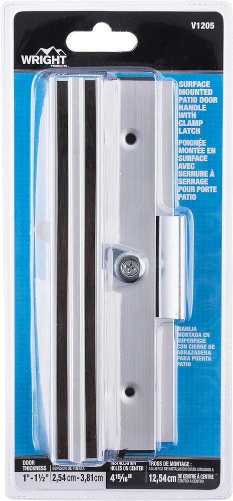 - Surface Mounted Sliding Glass Patio Door Handle and Clamp Latch Set, Alumin...