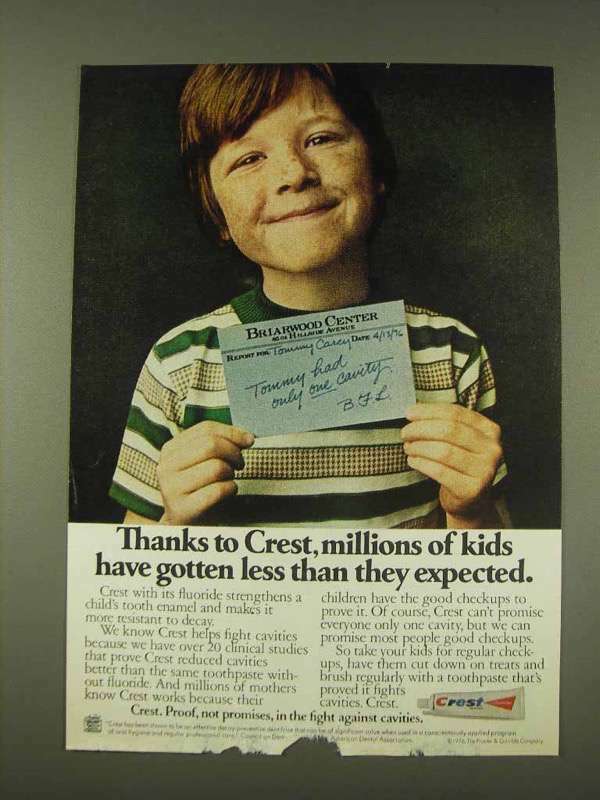 1976 Crest Toothpaste Vintage Ad - Lower Cost Than Expected