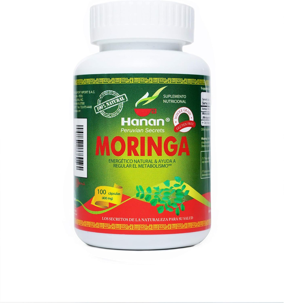 Hanan Moringa Superfood Powder Capsules 100 Ct. Pure Moringa Oleifera Lam from P