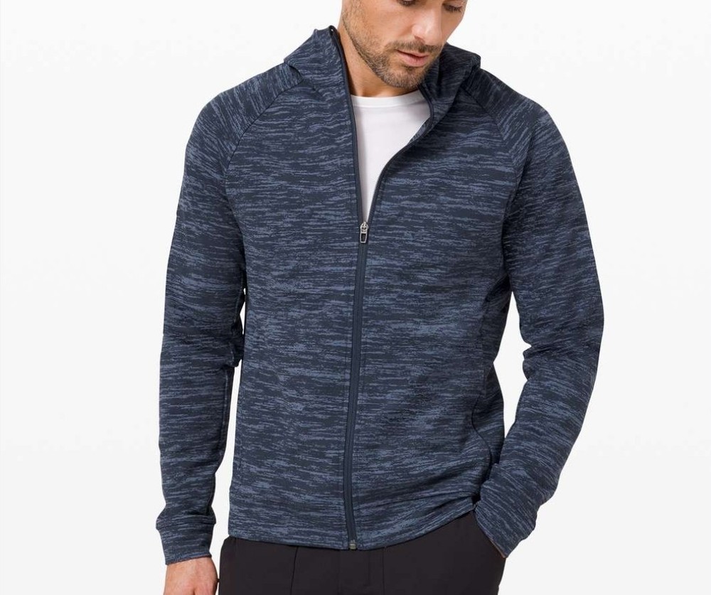 Lululemon City Sweat Jacquard Full Zip Hoodie for Men Size M True Navy