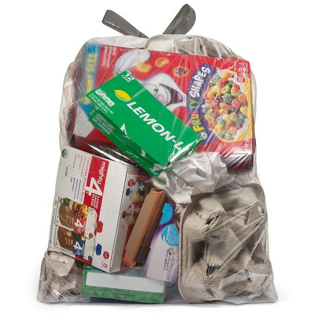 13 Gallon 0.69 MIL Clear Drawstring Trash Bags - 24