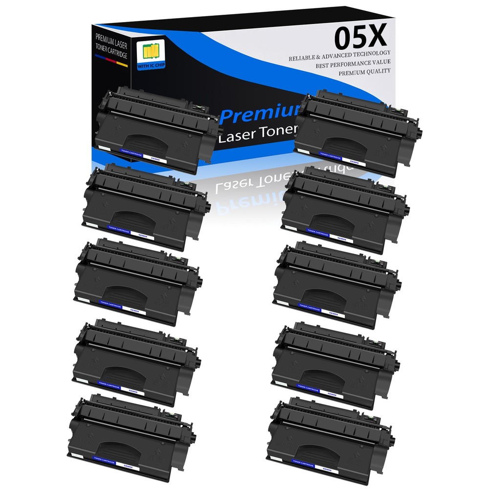 10PK CE505X 05X Black Toner Cartridge for HP LaserJet P2055d P2055dn P2055X