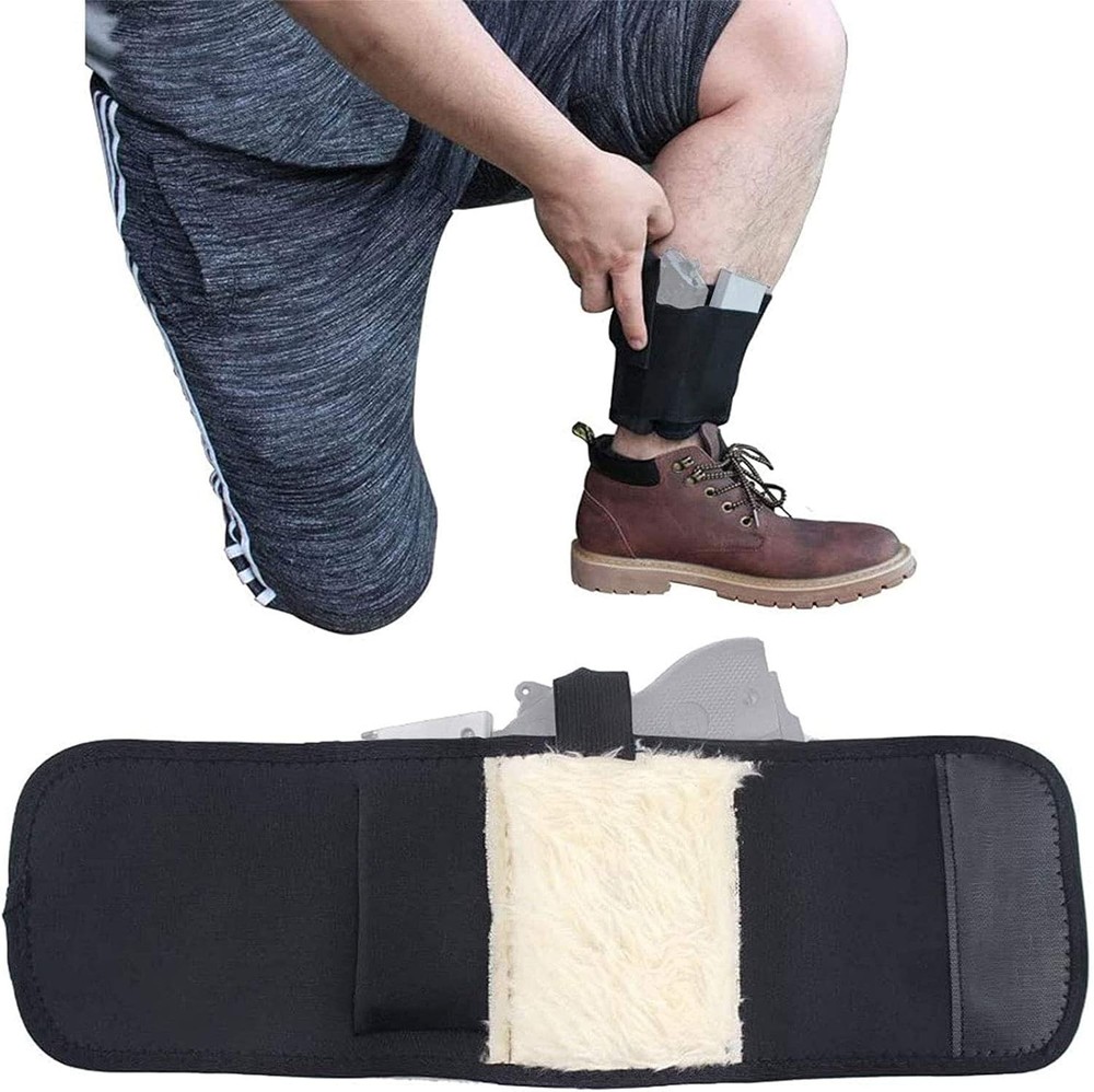 Neoprene Padded Right Ankle Holster for Concealed Carry Black