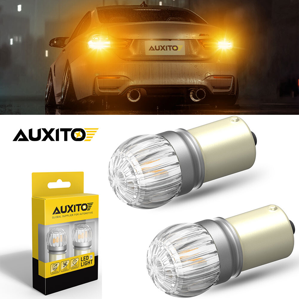 AUX LED Rear Turn Signal Light Bulbs 1156 7506 Amber 3000K YELLOW Free Return M