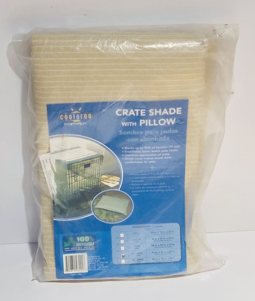 Coolaroo XL Dog Crate Shade Cover 42x28x31 Inches No Pillow Included