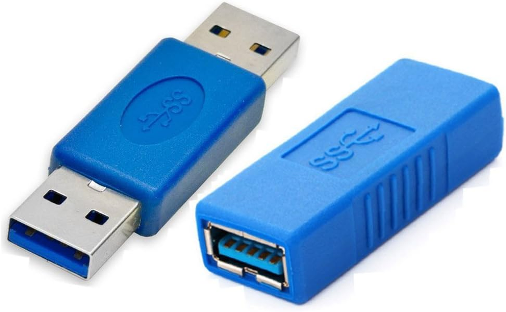 2-Pack USB 3.0 Type-A Male & Female Adapter Set for High-Speed Data Transfer