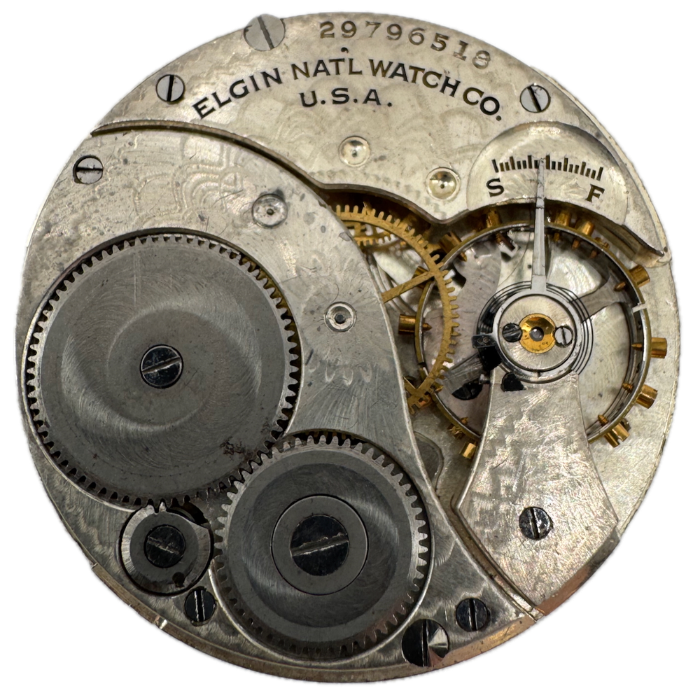Vintage 1927 Elgin 7 Jewel 12s Mechanical Pocket Watch Movement 303 USA