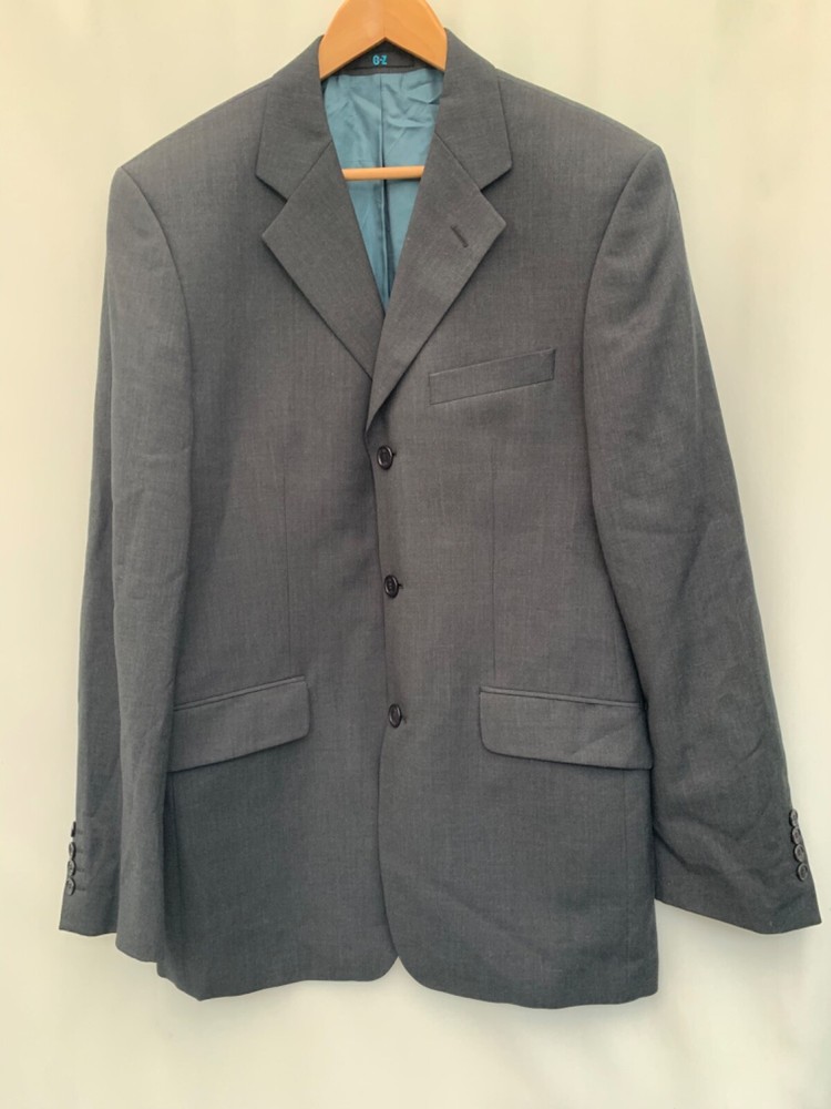 Debenhams Charcoal Wool Blend Mens Blazer Size 40L Suit Jacket