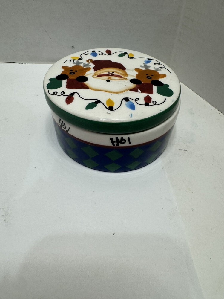 Hand-Painted Christmas Ceramic Gift Box by Trim Shoppe