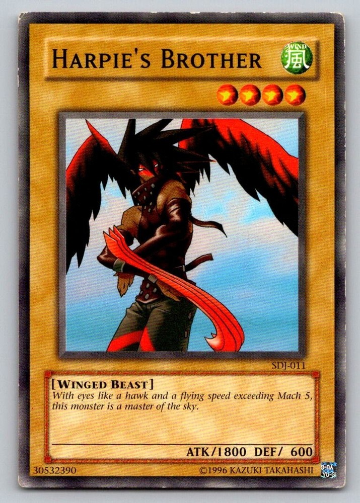 Harpies Brother Common Rare Yugioh Card SDJ-011