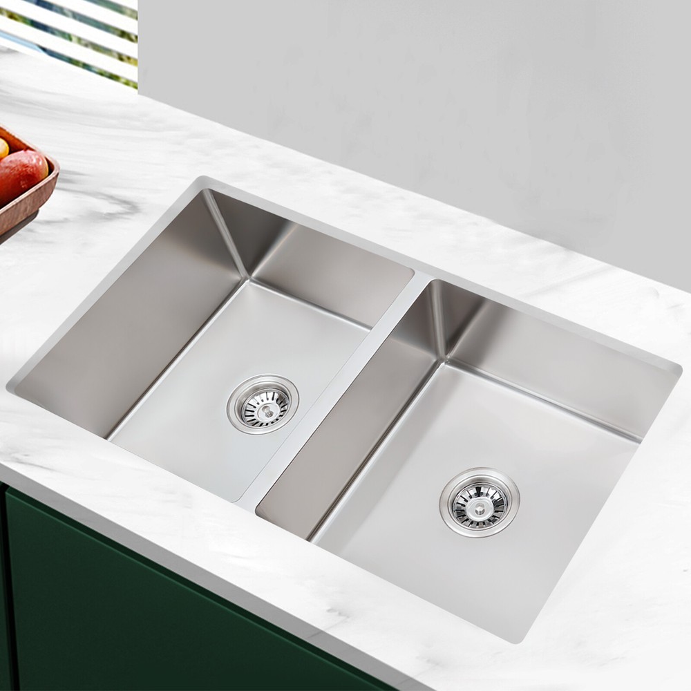 32-Inch Undermount Double Bowl 304 Stainless Steel Kitchen Sink