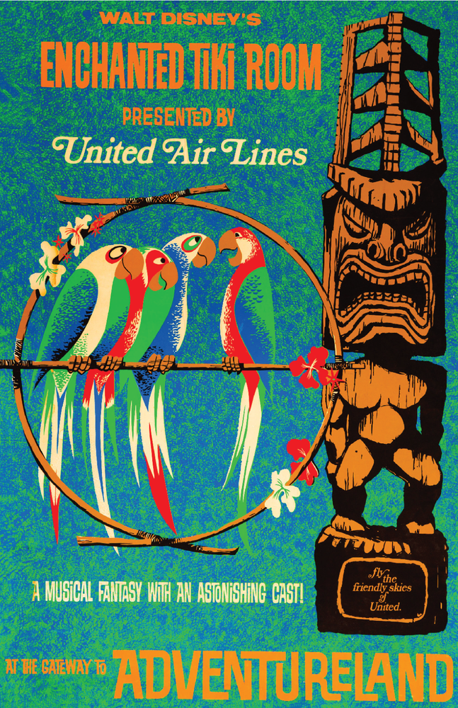 Enchanted Tiki Room Disney Adventureland 13x19 Poster Art Print