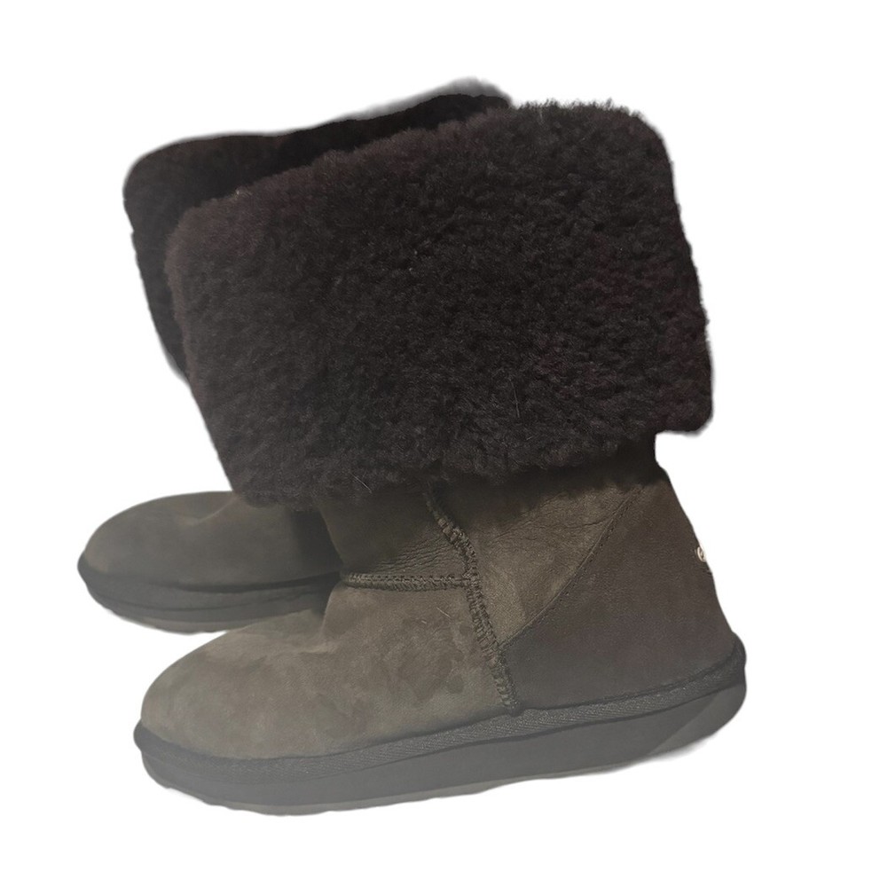 EMU Australia Shoreline Brown Suede Boots - Sheepskin Lined Size 9 Women