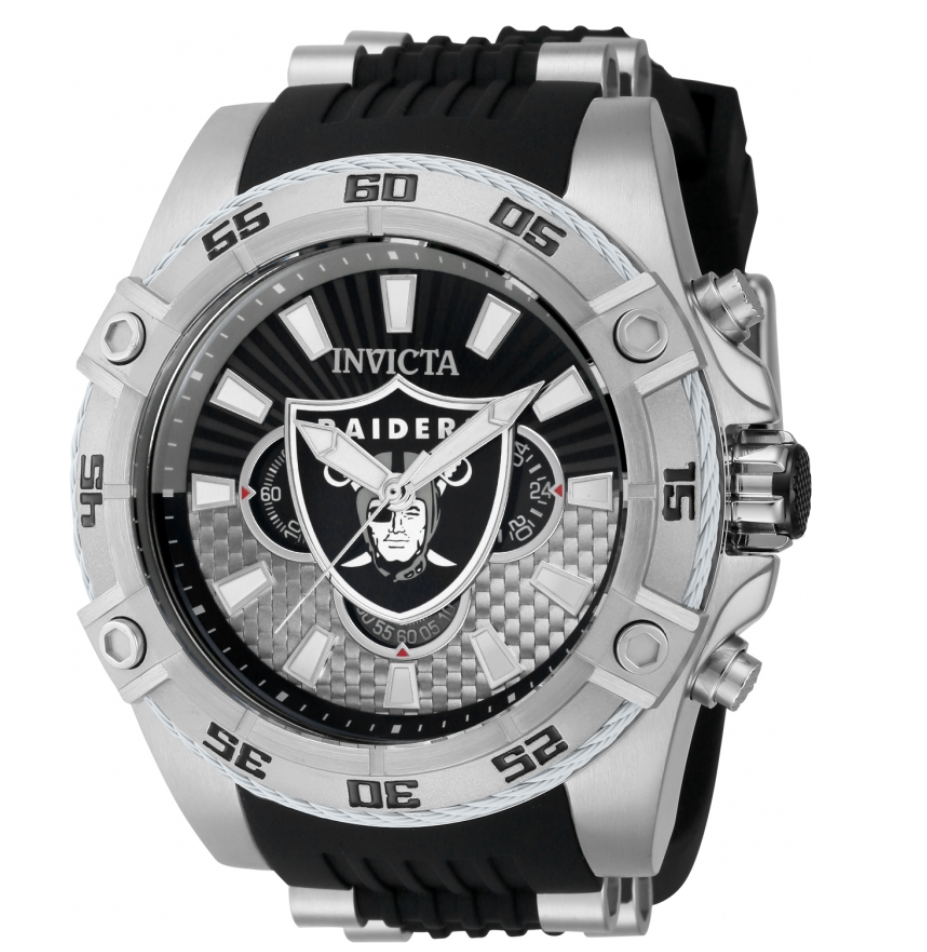 Invicta NFL Las Vegas Raiders 52mm Carbon Fiber Chronograph Watch for Men 41982