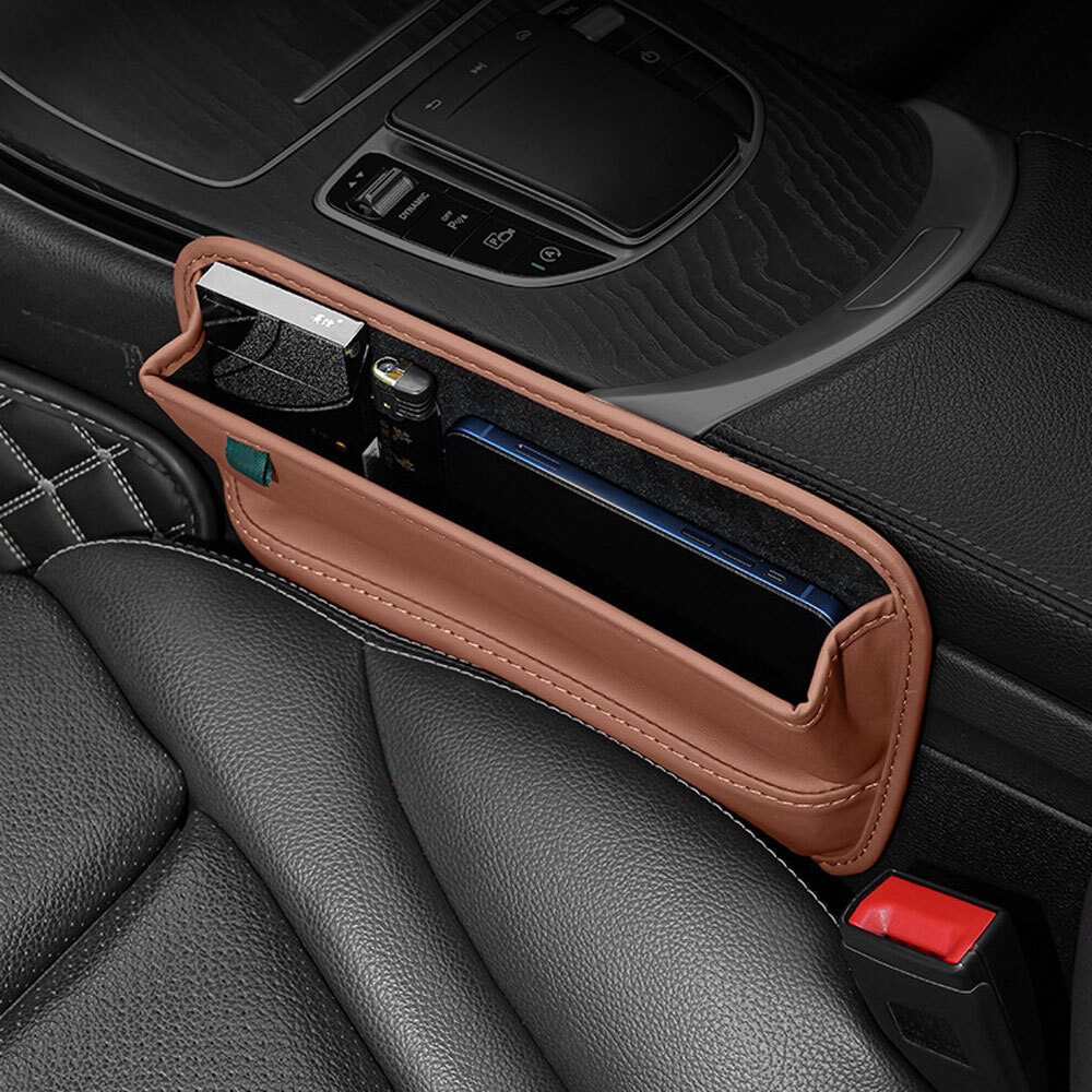PU Leather Car Seat Gap Case Storage Bag Console Side Seat Filler Organizer