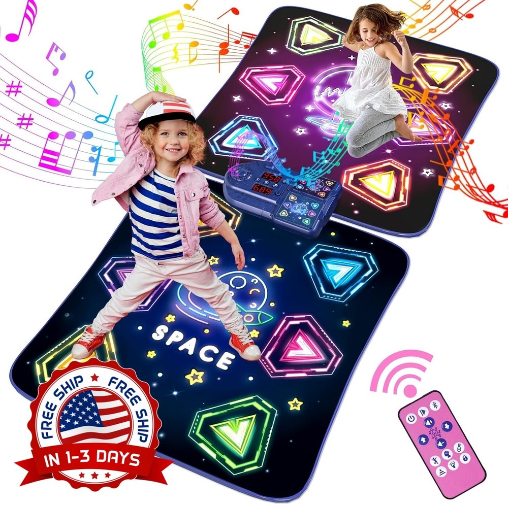 Tapete de baile para 2 jugadores con 12 botones iluminados y 5 modos de juego US