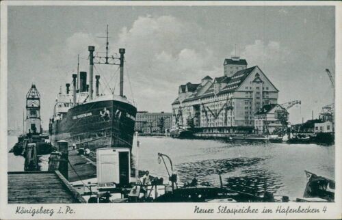 Postcard Königsberg I. Pr. New silo storage tank in harbour basin 4 (No.9389)