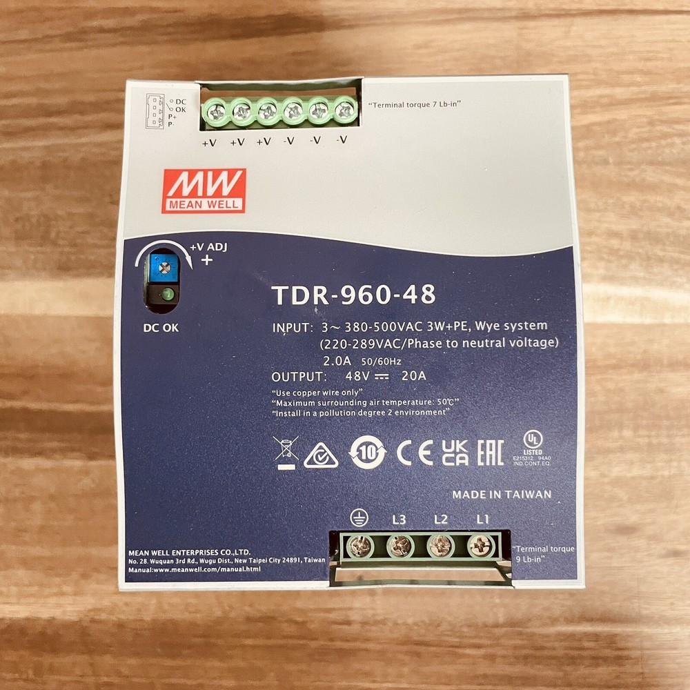MEAN WELL TDR-960-48  Industrial Din Rail, Open Box
