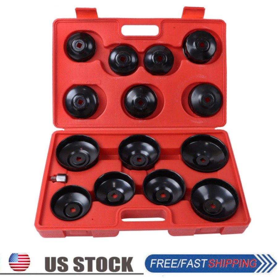 16Pcs Oil Filter Wrench Set Cup Type Removal Tool Socket Kit 1/2