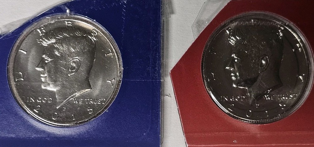 2015 P and D Kennedy Half Dollar Coin from US Mint Set 2 BU Cello Fifty Cent UNC