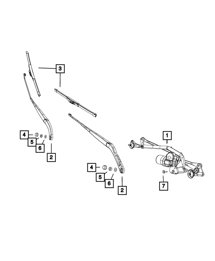 Genuine Mopar Front Wiper Arm Right 68564920AA