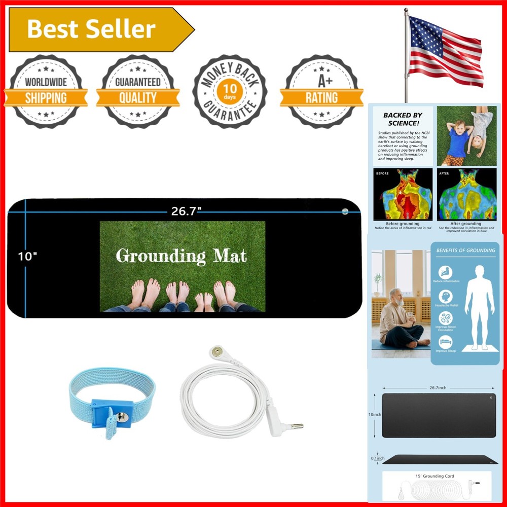 Health-Boosting Grounding Mat Kit 10 x 26.7 for Indoor Wellness & Energy Balance