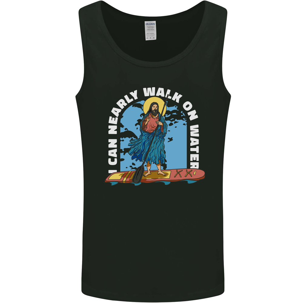 Funny Paddleboarder Jesus Paddleboarding Mens Vest Tank Top