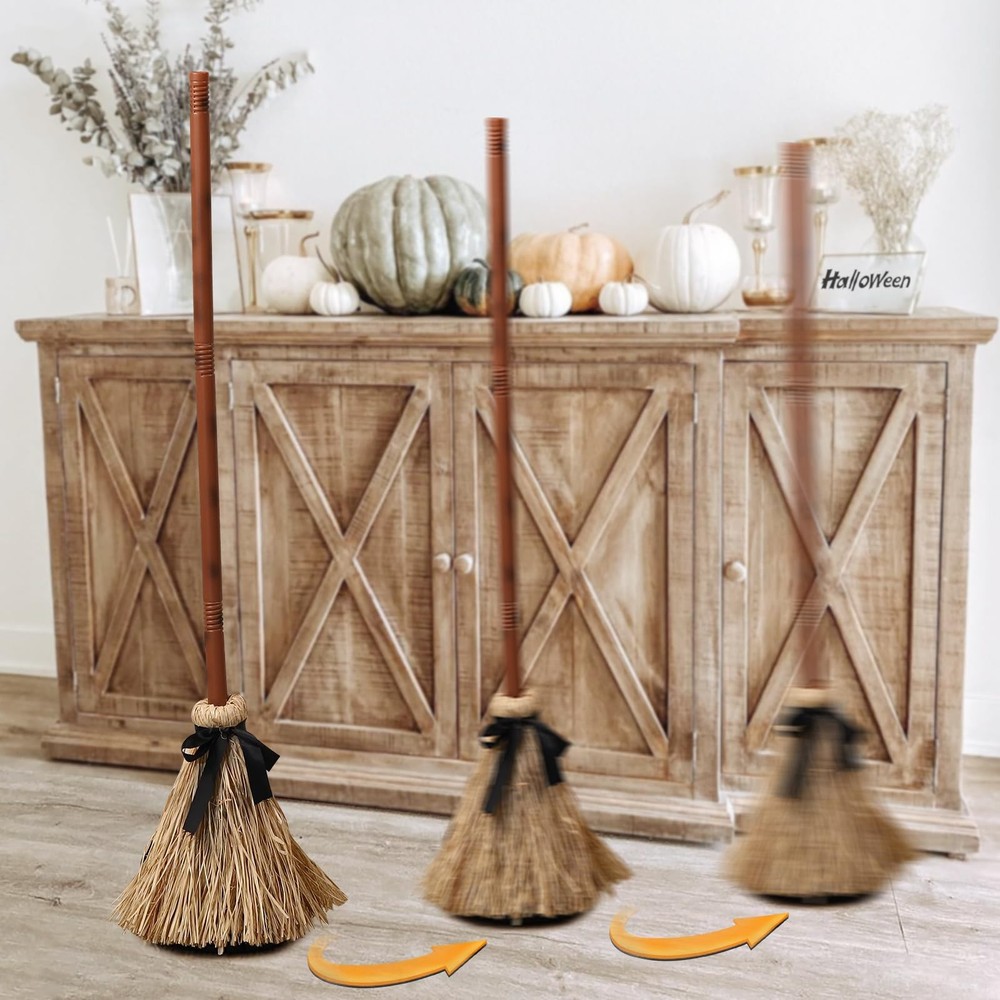 Halloween Decoration- 43.5 Inches Tall Animated Floating Witch's Broom –Haunt...