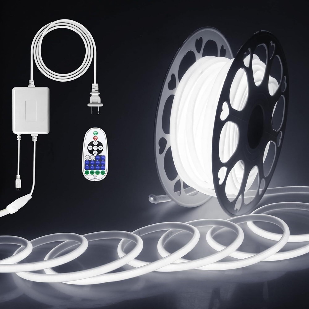 65.6ft Outdoor COB LED Strip Lights Waterproof IP67 AC 110V 120V Dimmable L...