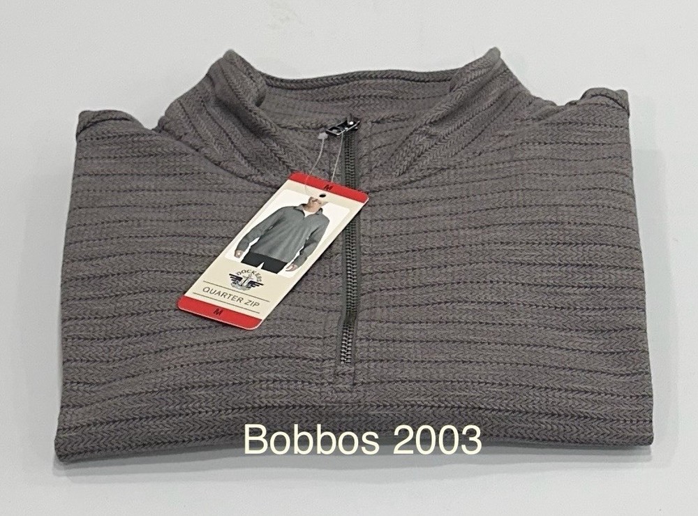 Dockers Men's Quarter Zip Regular Fit Textured Fabric Pullover, Gray, Size M