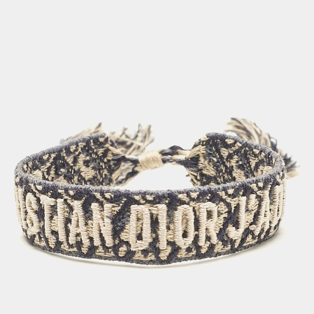 Dior Blue Jadior Woven Fabric Friendship Bracelet