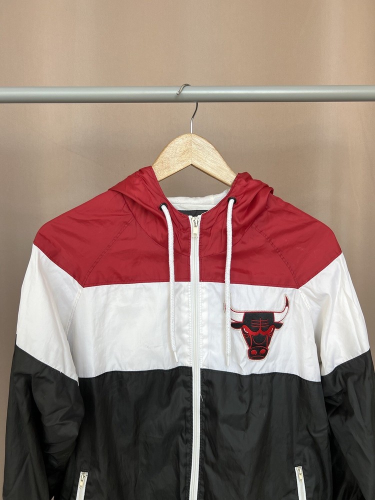 Chicago Bulls Mitchell Ness NBA Authentic Zip Hoodie Warm-Up Jacket Size M