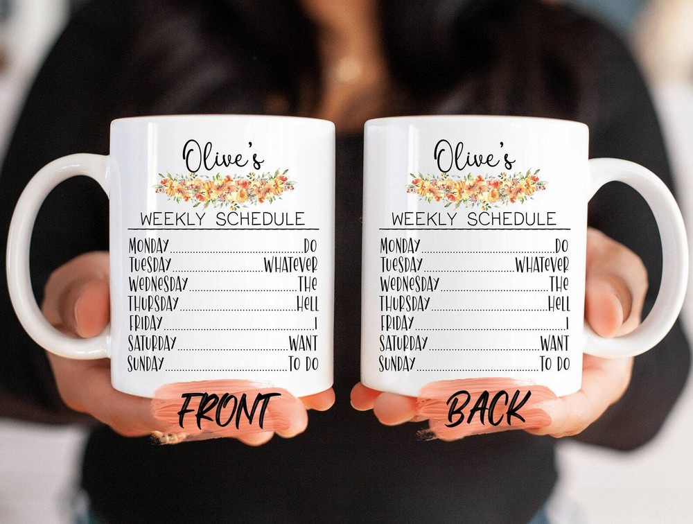 Retirement Mug Custom Schedule Mug For Wife Personalized Retirement Gift Idea