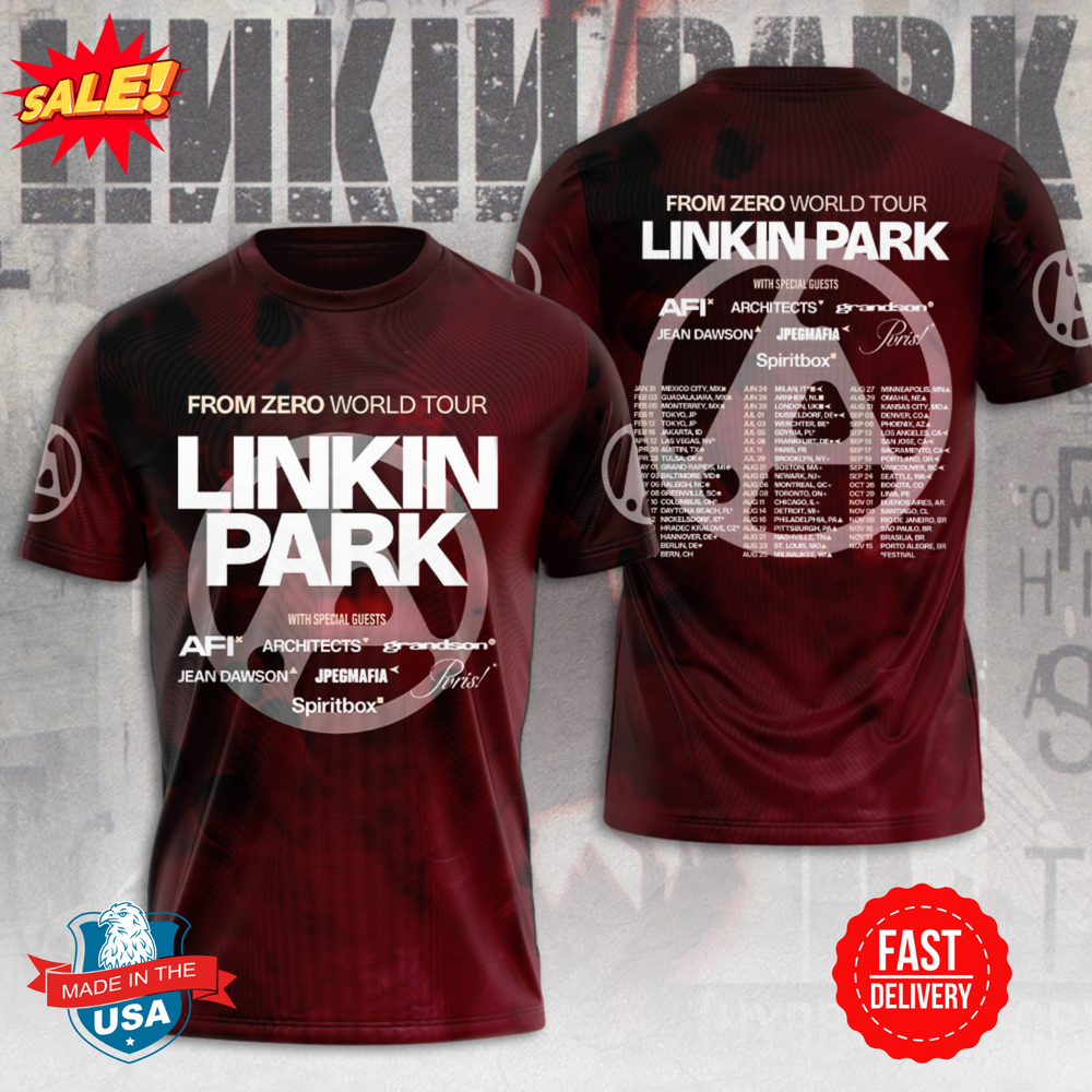 Linkin Park From Zero World Tour 3D T Shirt S-5XL
