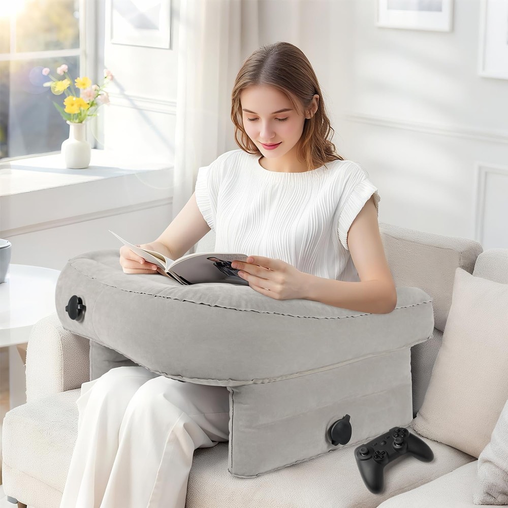 Inflatable Lap Desk Pillow for Gaming Reading Working on Sofa Couch or Camping