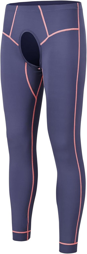 Men's Thermal Base Layer Long Underwear with Open Front Comfort Fit Long Johns