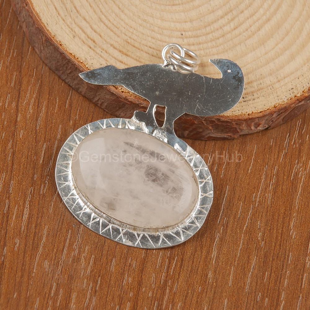 Christmas Sale Sterling Silver Rose Quartz Gemstone Wedding New Pendant Jewelry-image