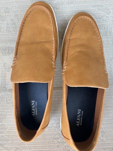 Alfani Men's Porter Faux Leather Slip On Loafers Shoes Tan see High end stores