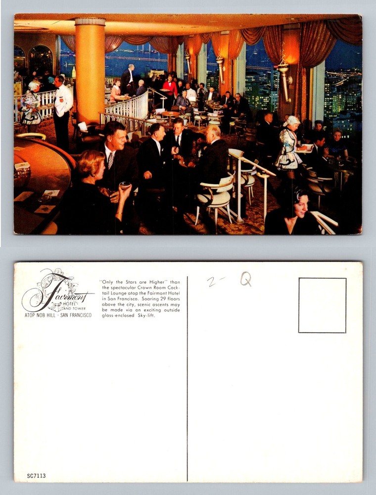 San Francisco, CA-California Fairmont Hotel Crown Room Nob Hill Vintage Postcard