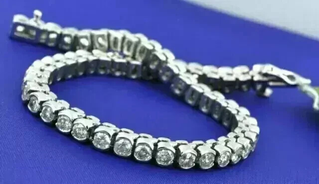 7Ct Lab-Grown Diamond Tennis Bracelet in 14K White Gold Plated 6.5 Inches